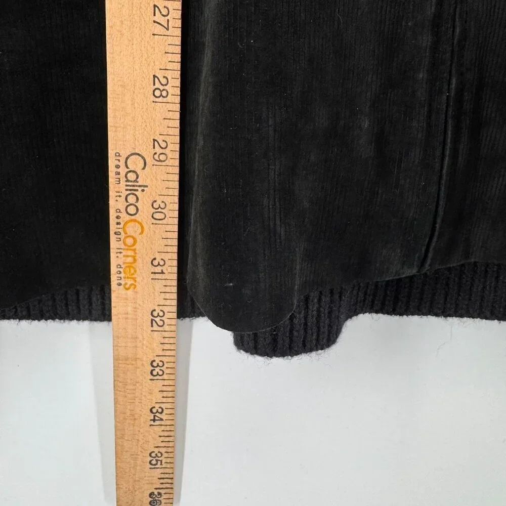 Claiborne Luxe Men’s XL Suede Front Knit Sleeve Zip Jacket Black Sweater Jacket